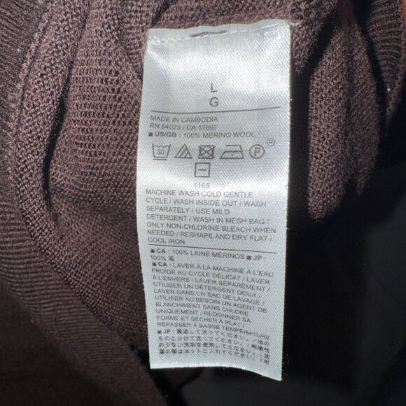 Banana Republic Merino Wool Womens Sweater L Brown Knit Turtleneck Pullover - Picture 5 of 10